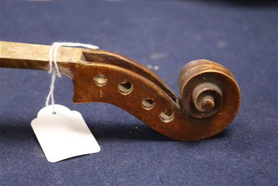 Two 19th century violins largest overall 59cm